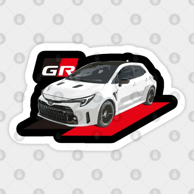 GR Corolla HOT HATCH circuit Edition JDM White e210 gr-four Sticker by cowtown_cowboy